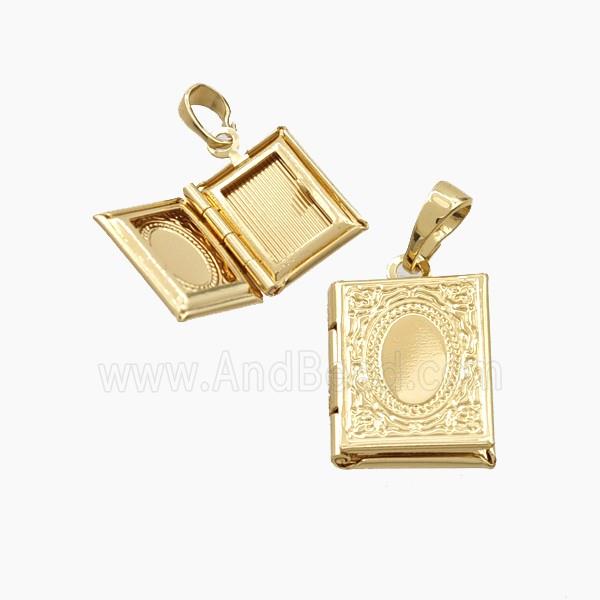Copper Pendant Pave Zircon, Gold Plated