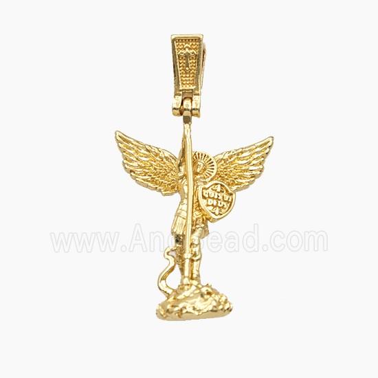 Copper Pendant Pave Zircon, Gold Plated