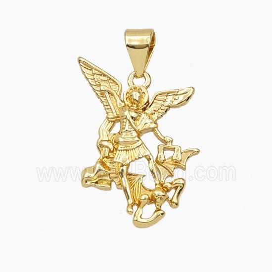 Copper Pendant Pave Zircon, Gold Plated