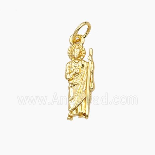 Saint Jude Charms Copper Pendant Gold Plated