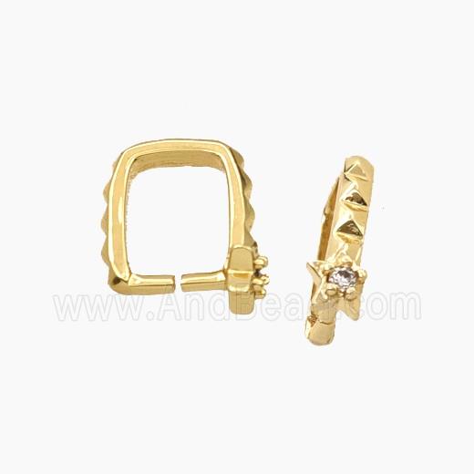 Copper Pendant Pave Zircon, Gold Plated