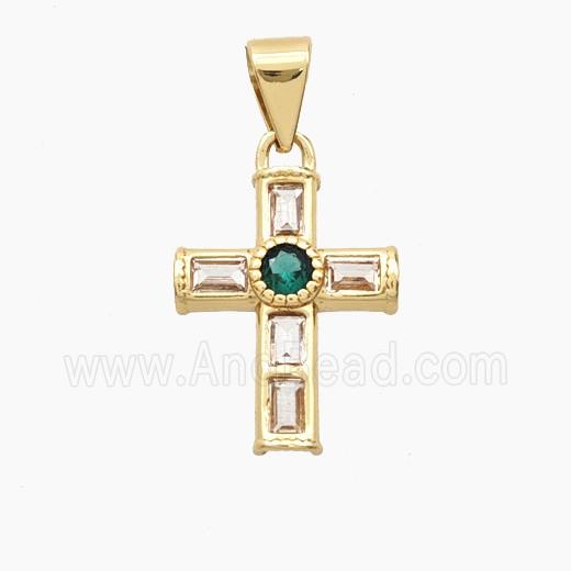 Copper Pendant Pave Zircon, Gold Plated
