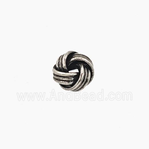 Copper Knot Beads Antique Silver