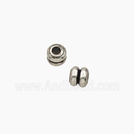 Copper Rondelle Beads Antique Silver