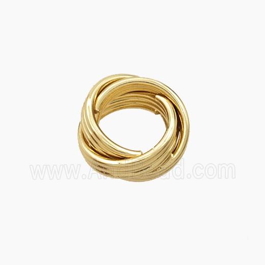 Copper Rings Beads Large Hole Mobius Gold Plated