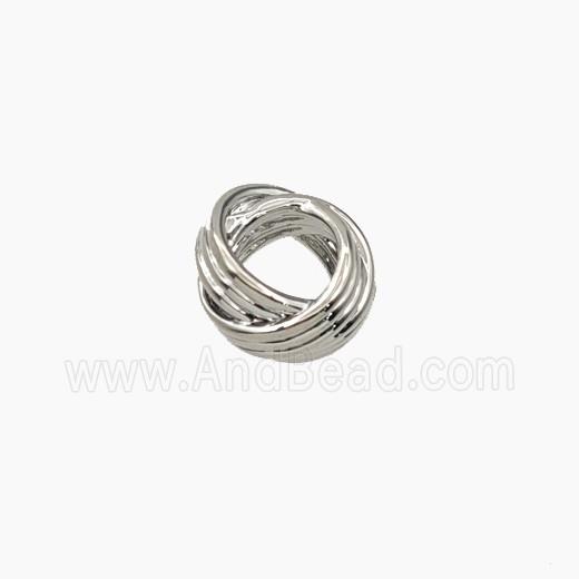 Copper Rings Beads Large Hole Mobius Platinum Plated