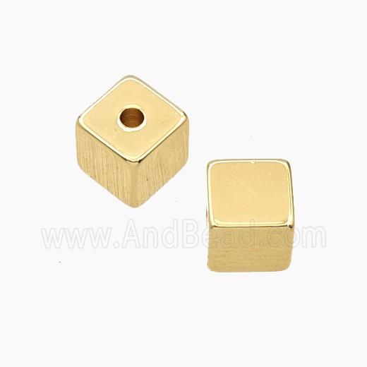 Copper Cube Beads Gold Plated