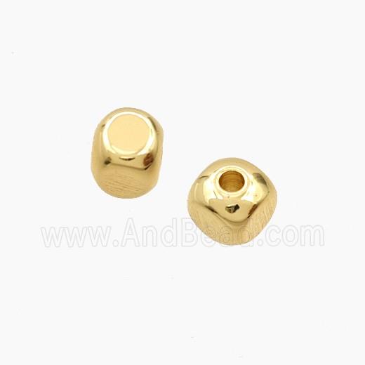 Copper Cube Beads Gold Plated