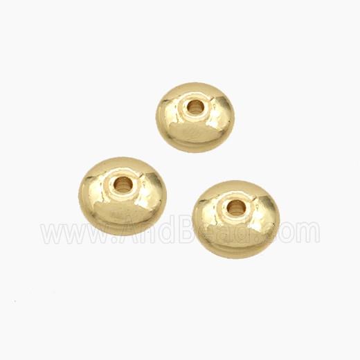 Copper Rondelle Beads Smooth Gold Plated