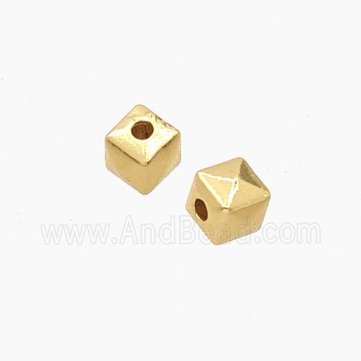 Copper Cube Beads Gold Plated