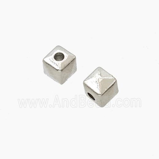 Copper Cube Beads Platinum Plated