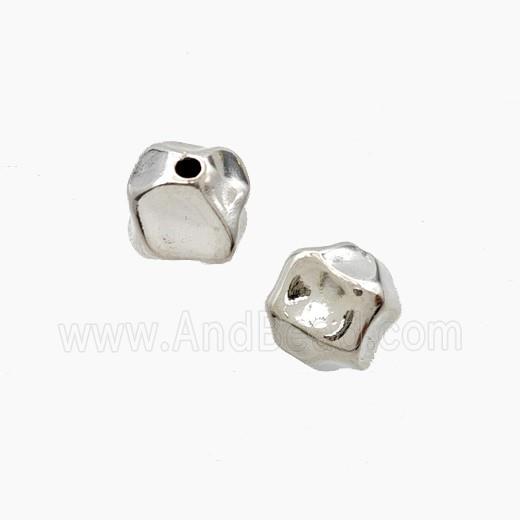 Copper Beads Freeform Platinum Plated