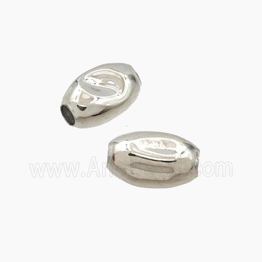 Copper Rice Beads Hammered Platinum Plated