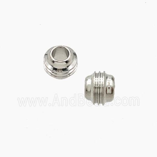 Copper Tube Beads With Screw Large Hole Platinum Plated