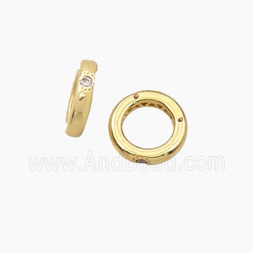 Copper Rings Beads Pave Zirconia Gold Plated