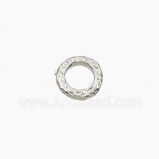 Copper Closed Jumprings Hammered Platinum Plated