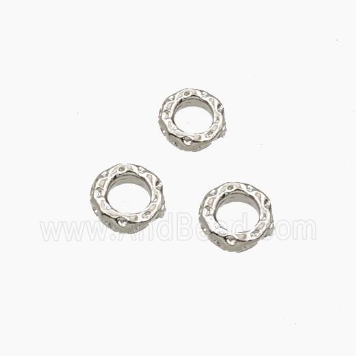 Copper Closed Jumprings Hammered Platinum Plated