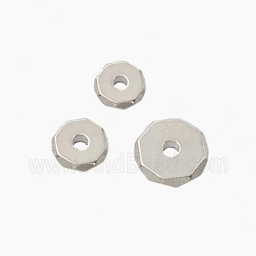 Copper Heishi Spacer Beads Faceted Platinum Plated