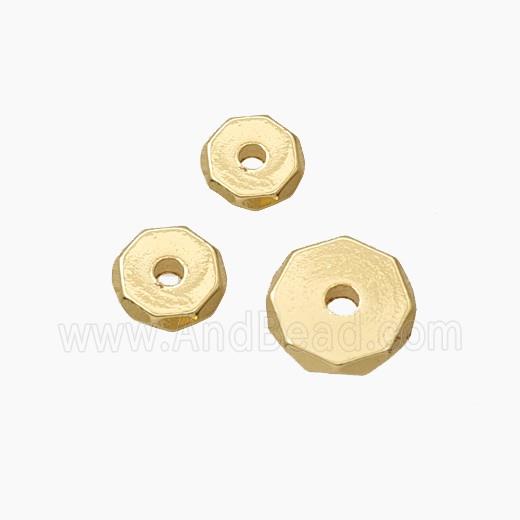 Copper Heishi Spacer Beads Faceted Gold Plated