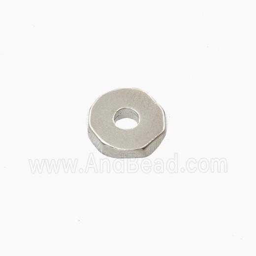 Copper Heishi Spacer Beads Faceted Platinum Plated