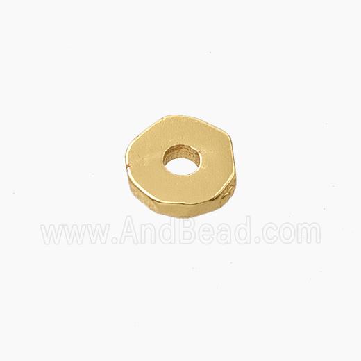 Copper Heishi Spacer Beads Faceted Gold Plated