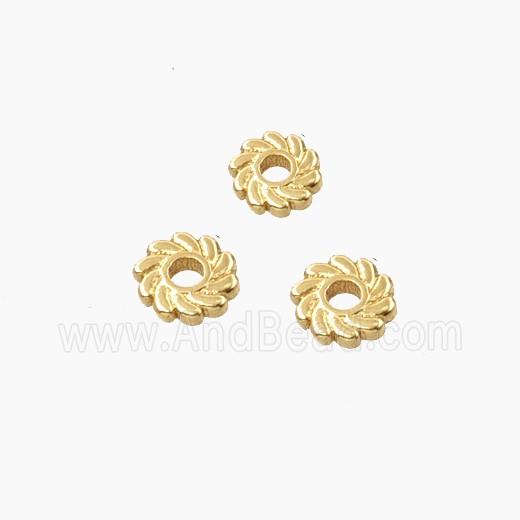Copper Flower Spacer Beads Gold Plated