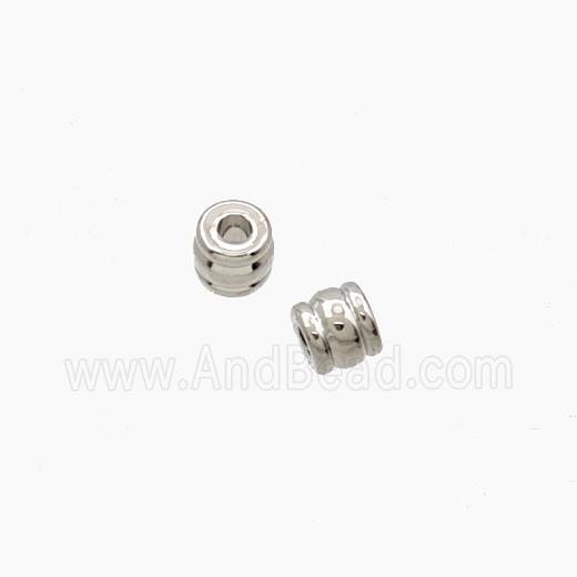 Copper Tube Beads Platinum Plated
