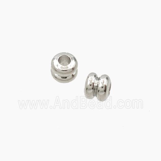 Copper Tube Beads Platinum Plated