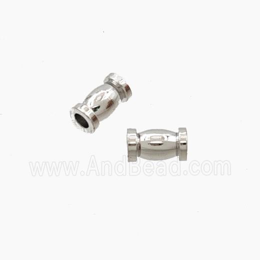 Copper Tube Beads Platinum Plated