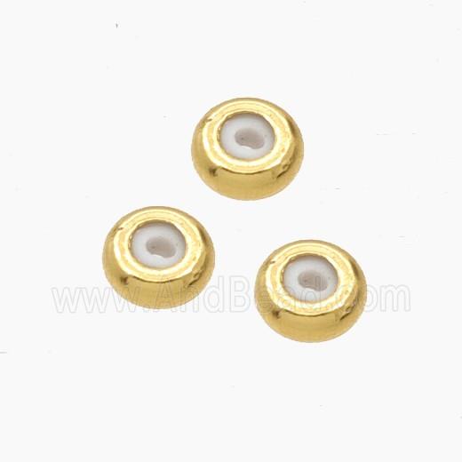 Copper Rondelle Stoper Beads With Rubber Smooth Gold Plated