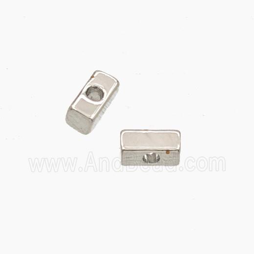 Copper Cuboid Beads Platinum Plated