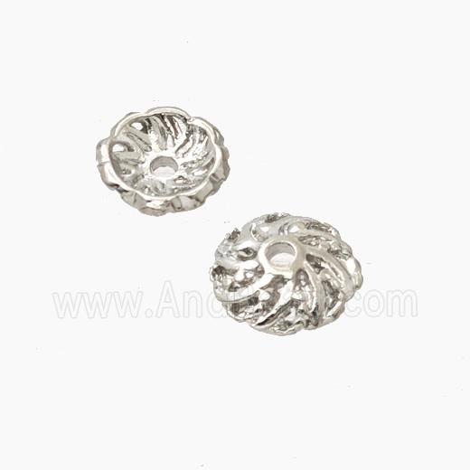 Copper BeadCaps Platinum Plated