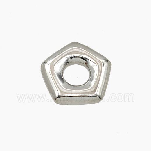 Copper Polygon Beads Star Platinum Plated