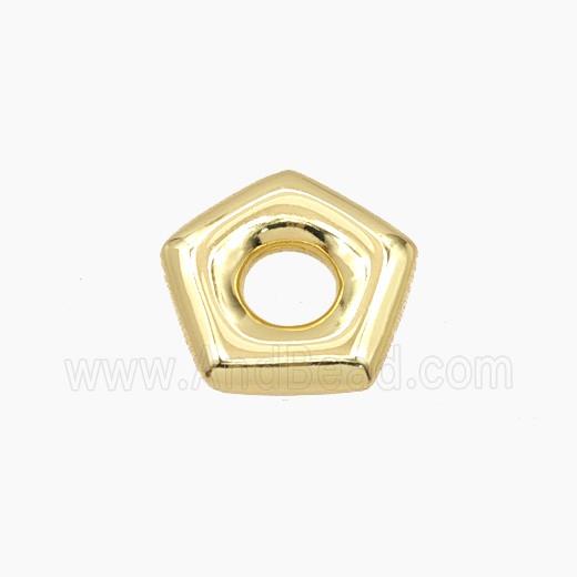 Copper Polygon Beads Star Gold Plated