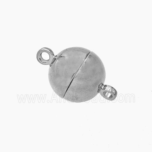Copper Magnetic Clasp Round Ball Platinum Plated