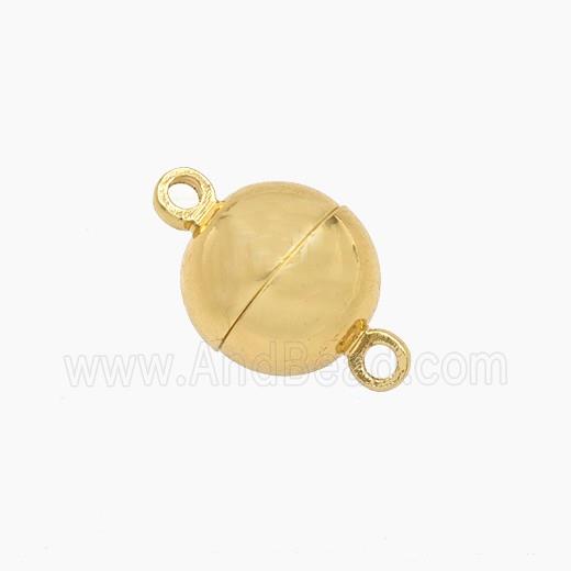 Copper Magnetic Clasp Round Ball Gold Plated