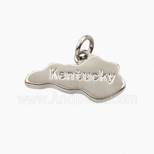 Copper Maps Of Kentucky Pendant Platinum Plated
