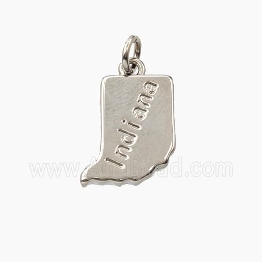 Copper Maps Of Indiana Pendant Platinum Plated