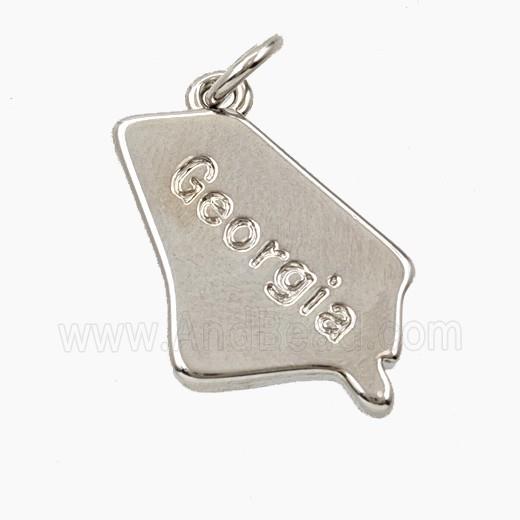 Copper Maps Of Georgia Pendant Platinum Plated