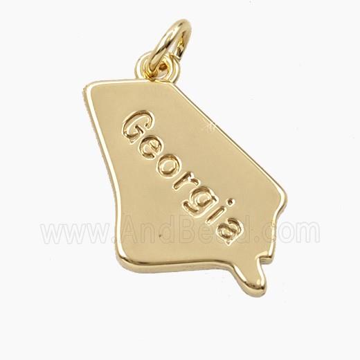 Copper Maps Of Georgia Pendant Gold Plated