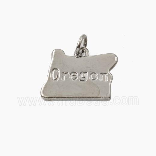 Copper Maps Of Oregon Pendant Platinum Plated