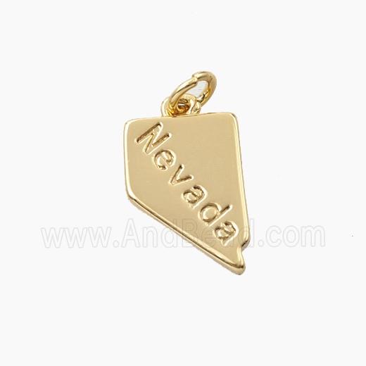 Copper Maps Of Nevada Pendant Gold Plated
