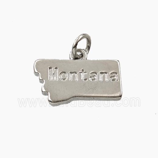 Copper Maps Of Montana Pendant Platinum Plated