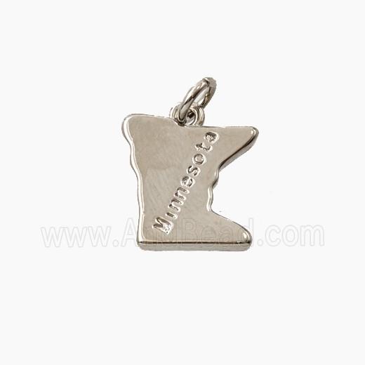 Copper Maps Of Minnesota Pendant Platinum Plated