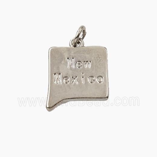 Copper Maps Of New Mexico Pendant Platinum Plated