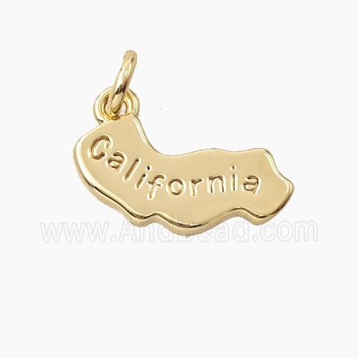 Copper Maps Of California Pendant Gold Plated