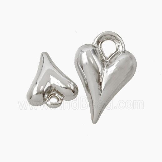 Copper Heart Pendant Platinum Plated