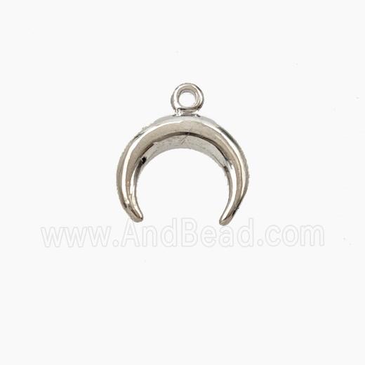 Copper Crescent Moon Pendant Platinum Plated