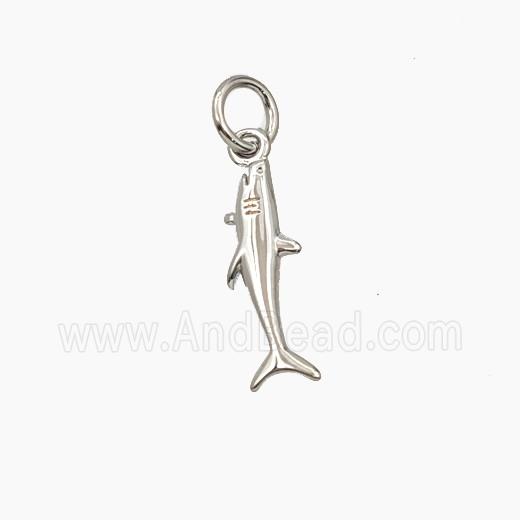 Copper Shark Pendant Platinum Plated