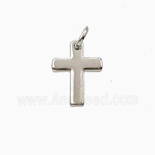 Copper Cross Pendant Platinum Plated